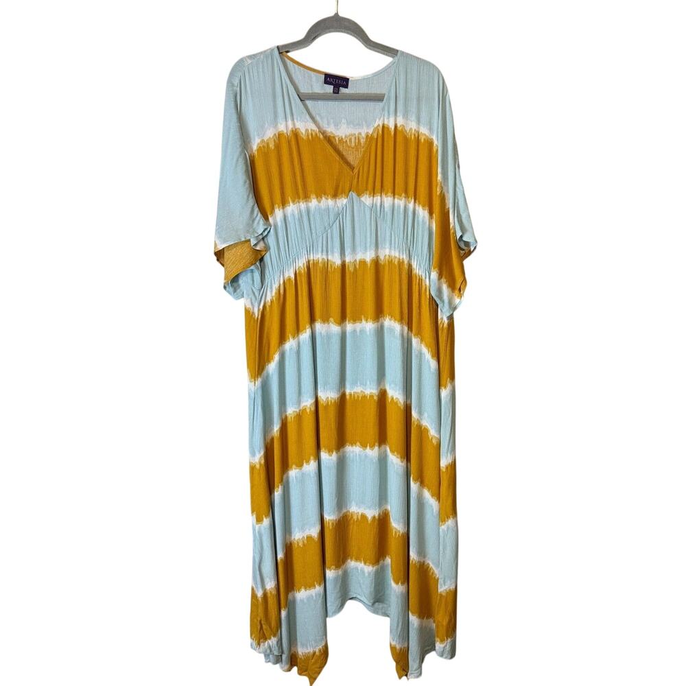 Artesia Long Maxi‎ Dress Size XXL tie dye beachy cruisewear vacation gauzy